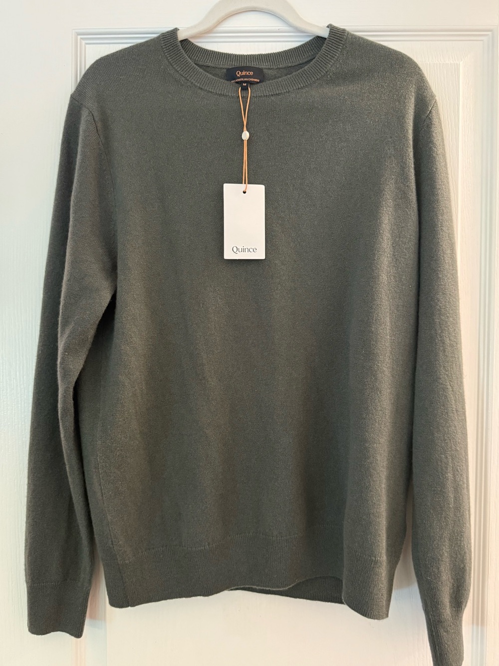 Quince Men’s Mongolian Crewneck Sweater in Moss Green